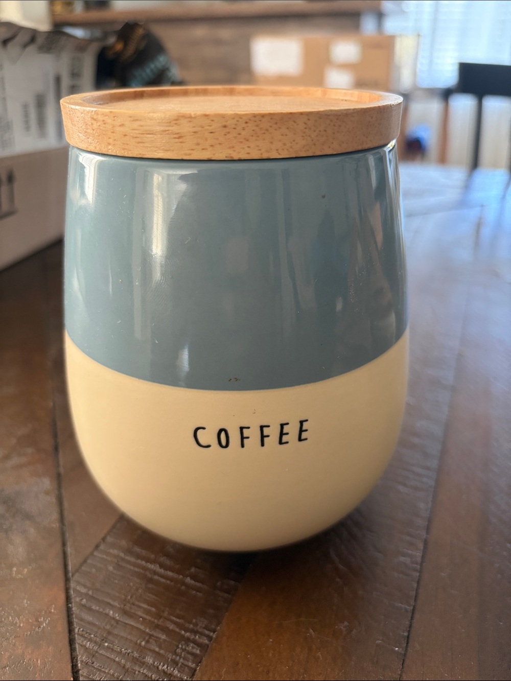 coffee storage cream/light blue